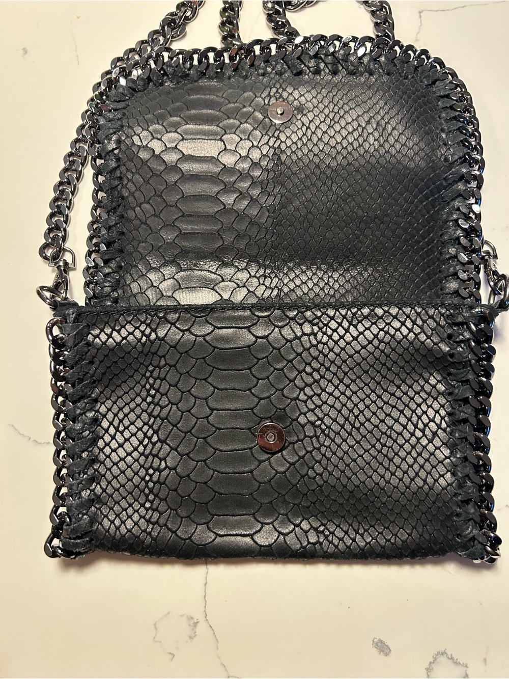 Black Crossbody Bag Genuine Leather (looks like Stella McCartney) - Picture 2 of 11